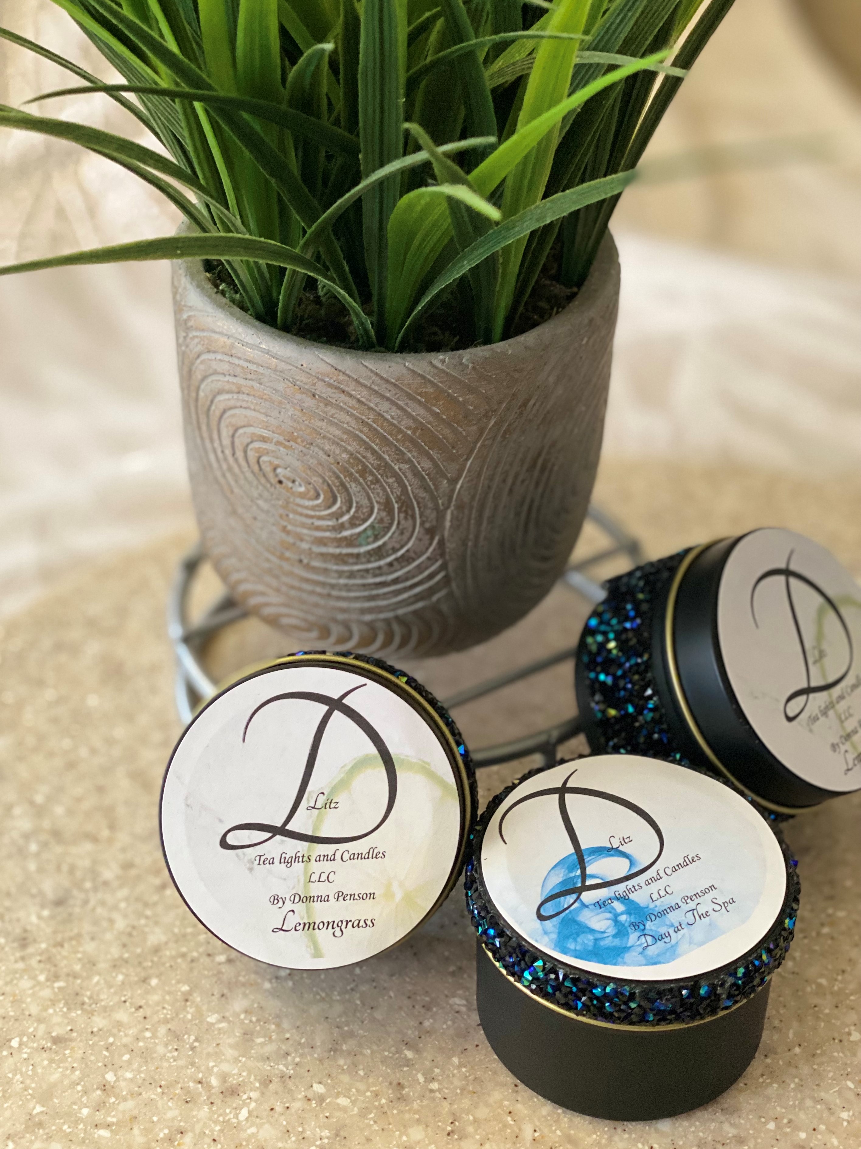 5 oz tins with bling added